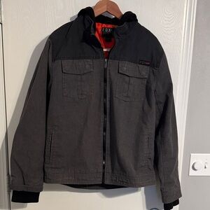 Fox Men's Charcoal and Black Jacket
